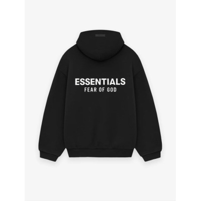 Fear of God Essentials Logo Hoodie Black 02