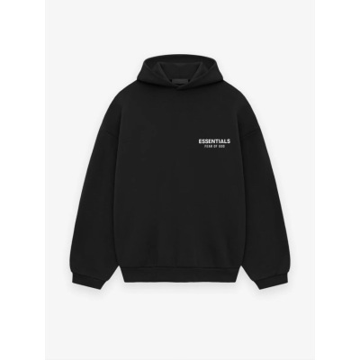 Fear of God Essentials Logo Hoodie Black 01