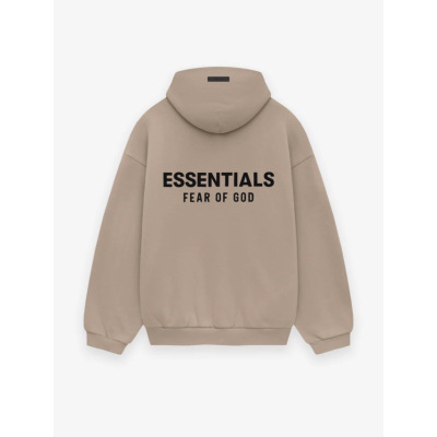 Fear of God Essentials Logo Hoodie Camel Brown  02