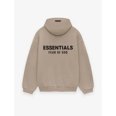 Fear of God Essentials Logo Hoodie Camel Brown  02