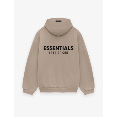 Fear of God Essentials Logo Hoodie Camel Brown  02