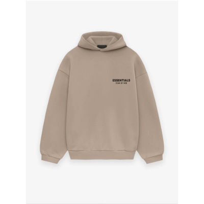 Fear of God Essentials Logo Hoodie Camel Brown  01