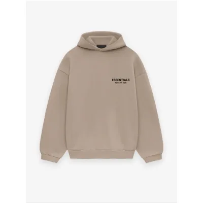 Fear of God Essentials Logo Hoodie Camel Brown  01
