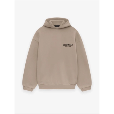 Fear of God Essentials Logo Hoodie Camel Brown  01