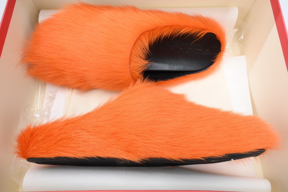 Marni Furry Slide Dark Orange