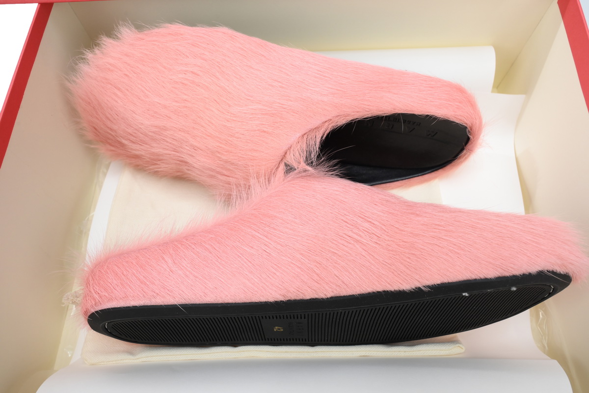 Marni Furry Slide Pink