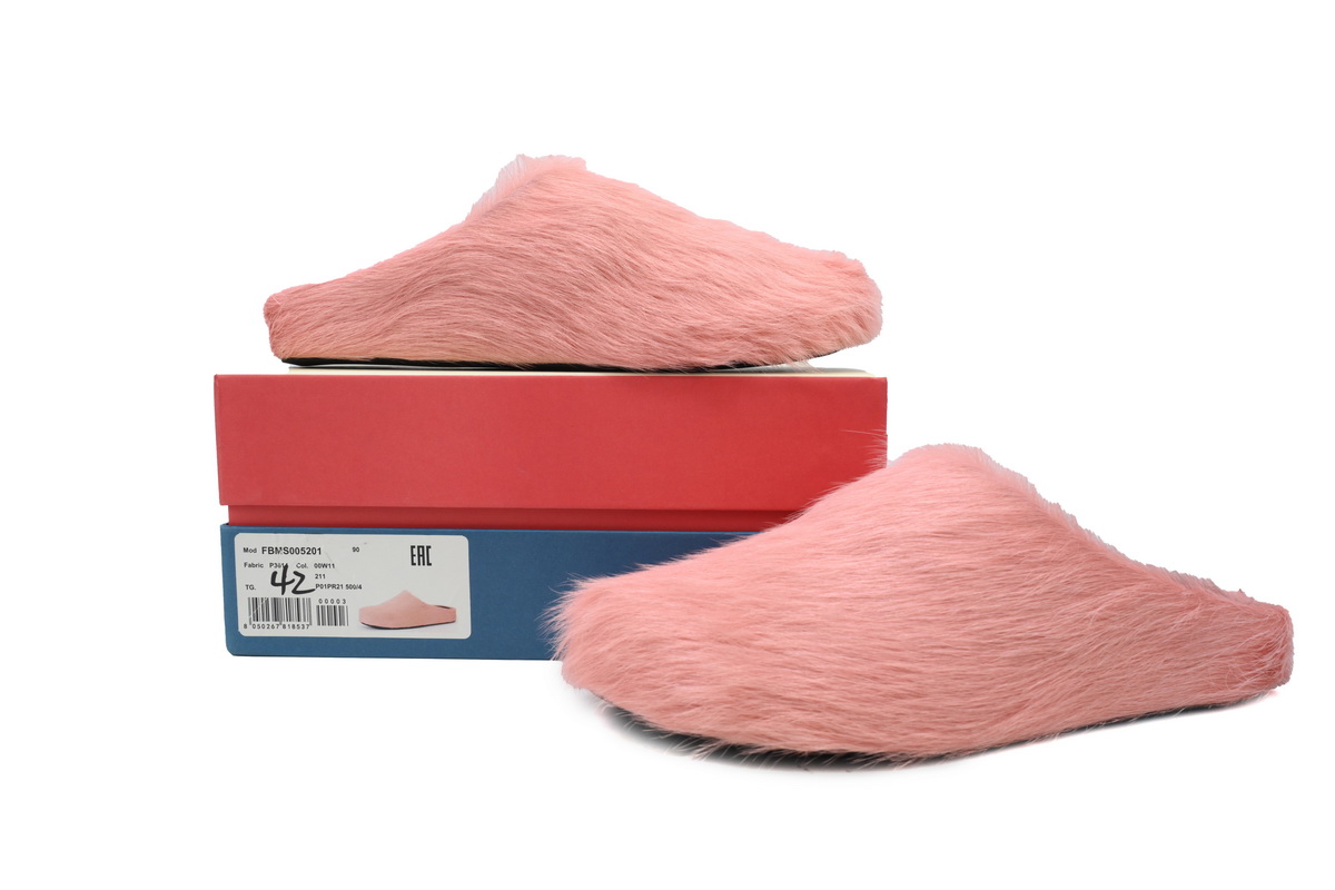 Marni Furry Slide Pink