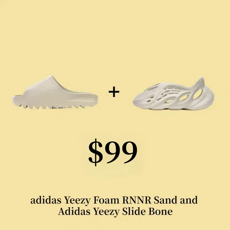 Combo Sale for adidas Yeezy Foam RNNR Sand and  Adidas Yeezy Slide Bone