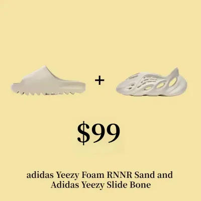 Combo Sale for adidas Yeezy Foam RNNR Sand and  Adidas Yeezy Slide Bone 01