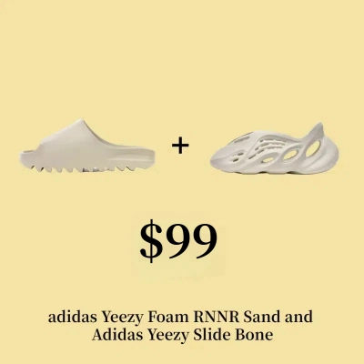 Combo Sale for adidas Yeezy Foam RNNR Sand and  Adidas Yeezy Slide Bone 01