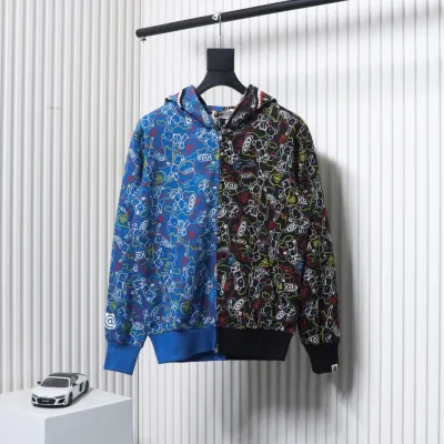 BAPE Color Camo Shark Full Zip Hoodie Blue Grey 02