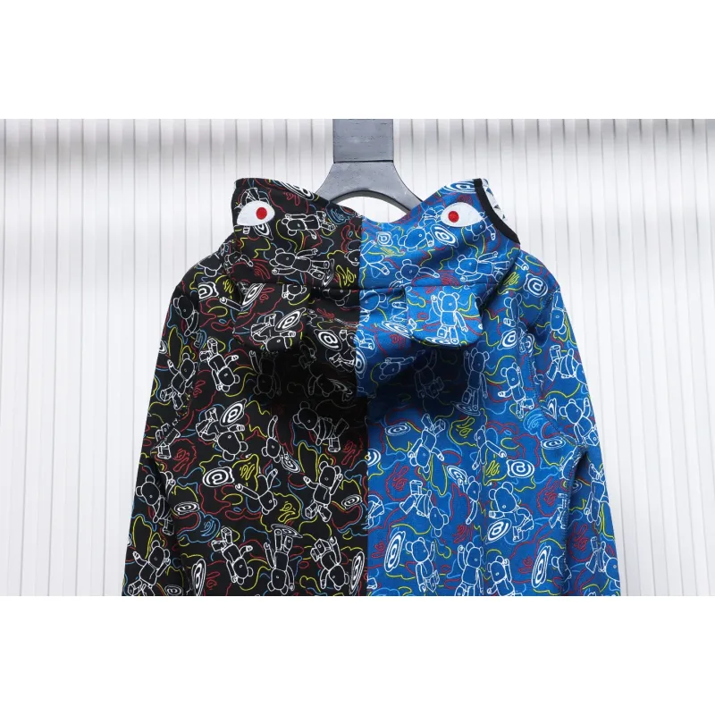 BAPE Color Camo Shark Full Zip Hoodie Blue Grey