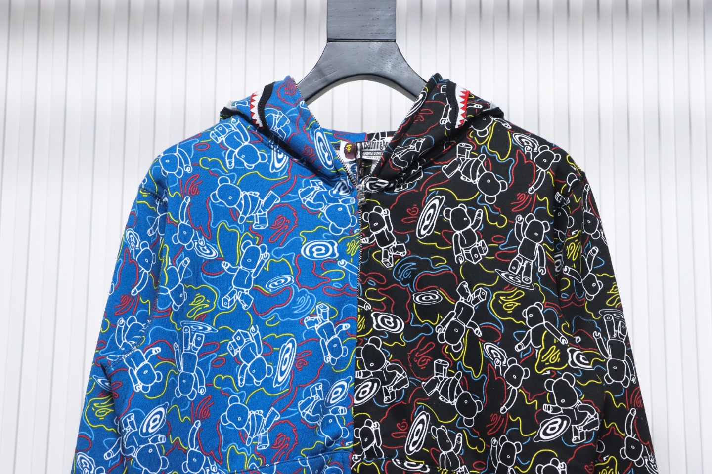 BAPE Color Camo Shark Full Zip Hoodie Blue Grey