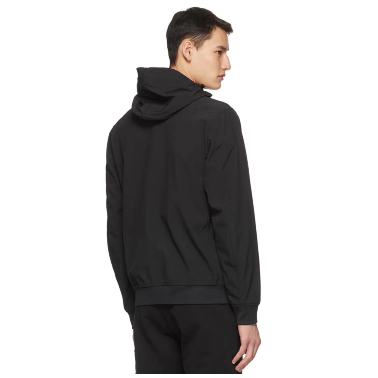 Stone Island Light Soft Shell-r Hooded Jacket Black