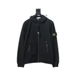 Stone Island Light Soft Shell-r Hooded Jacket Black