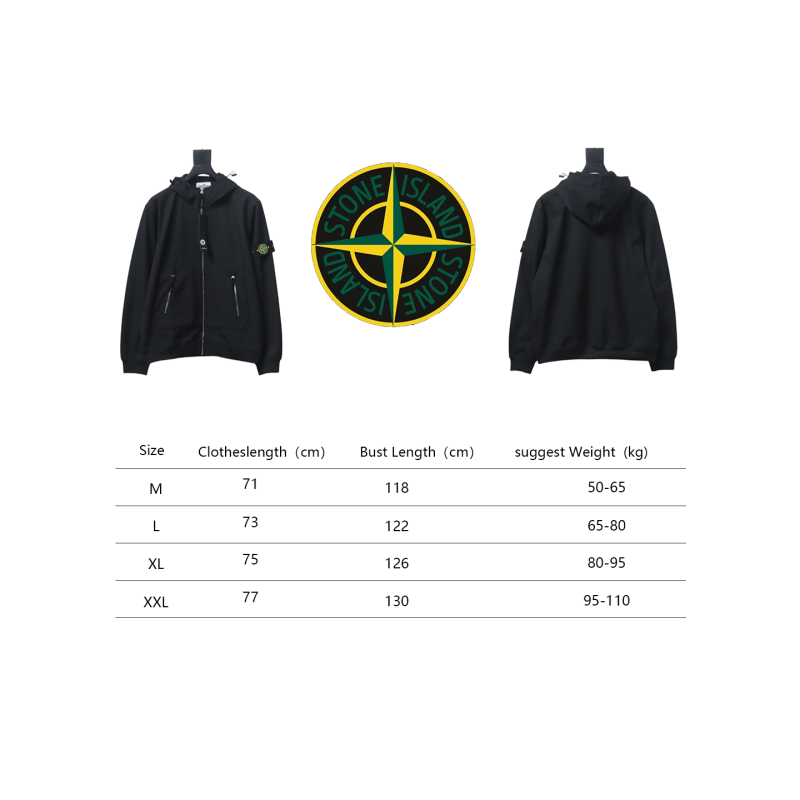 Stone Island Light Soft Shell-r Hooded Jacket Black