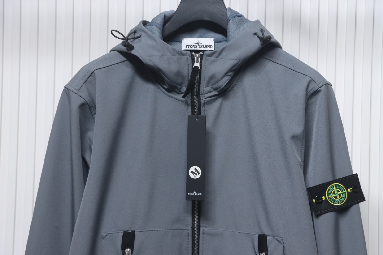Stone Island Light Soft Shell-r Hooded Jacket Grey