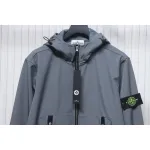 Stone Island Light Soft Shell-r Hooded Jacket Grey
