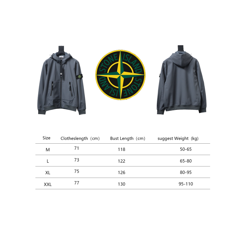 Stone Island Light Soft Shell-r Hooded Jacket Grey