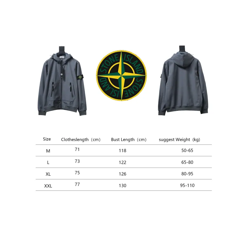 Stone Island Light Soft Shell-r Hooded Jacket Grey