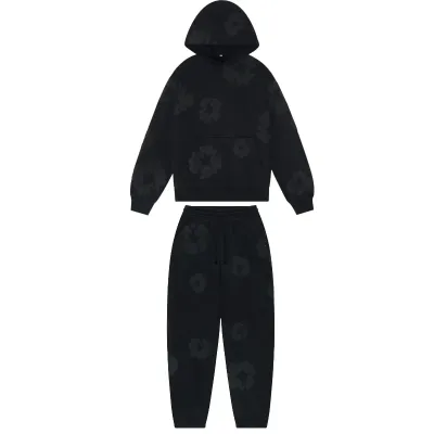Denim Tears Cotton Wreath Tracksuit Black Monochrome 01