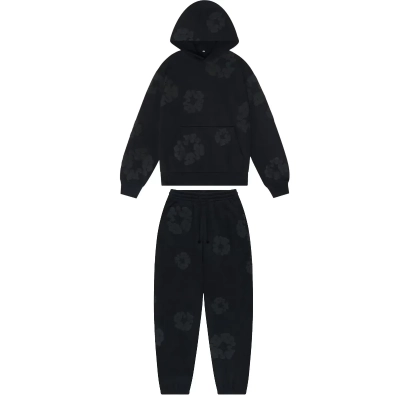 Denim Tears Cotton Wreath Tracksuit Black Monochrome 01