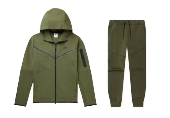 Nike Sportswear Tech Fleece Full Zip Hoodie & Joggers Set Rough Green and Black