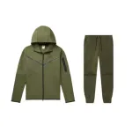 Nike Sportswear Tech Fleece Full Zip Hoodie & Joggers Set Rough Green and Black