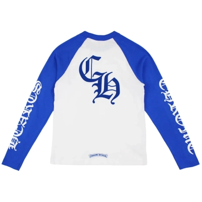 Chrome Hearts CH Baseball Shirt White Blue 02