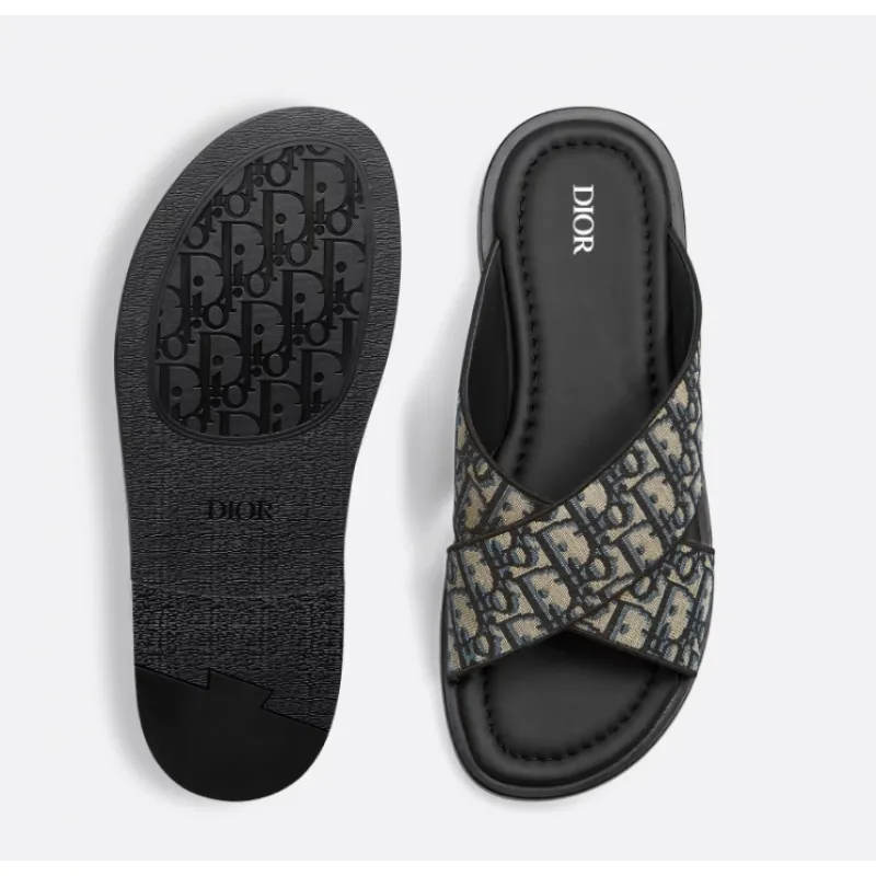 Alias Sandal Beige and Black Oblique Jacquard