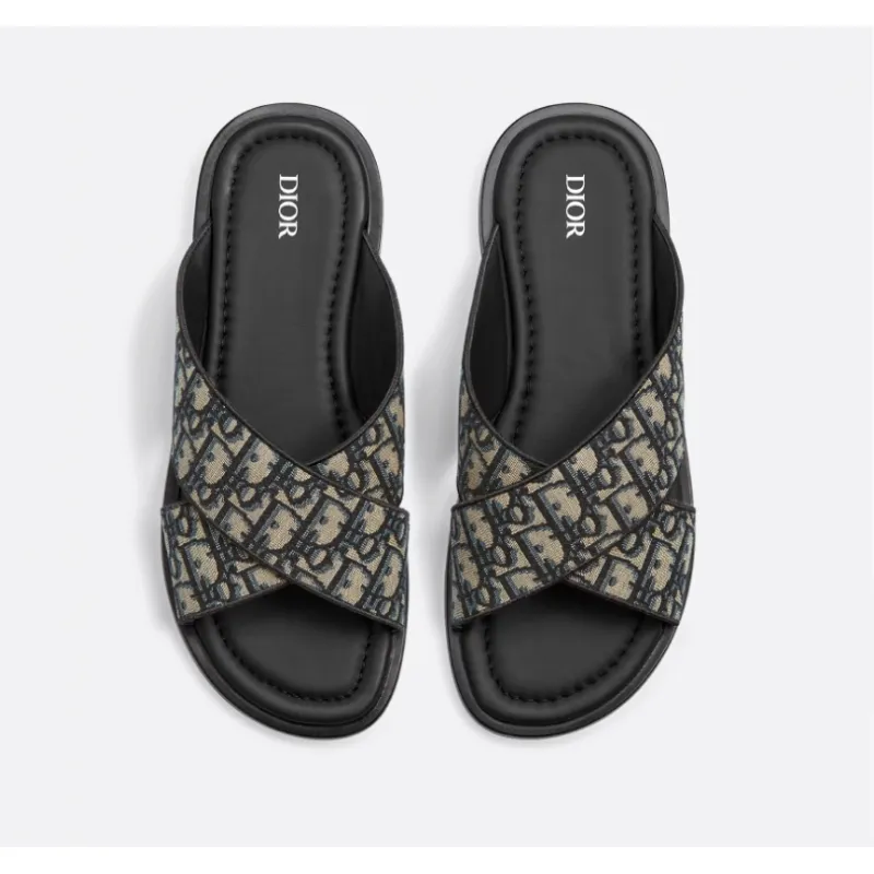 Alias Sandal Beige and Black Oblique Jacquard