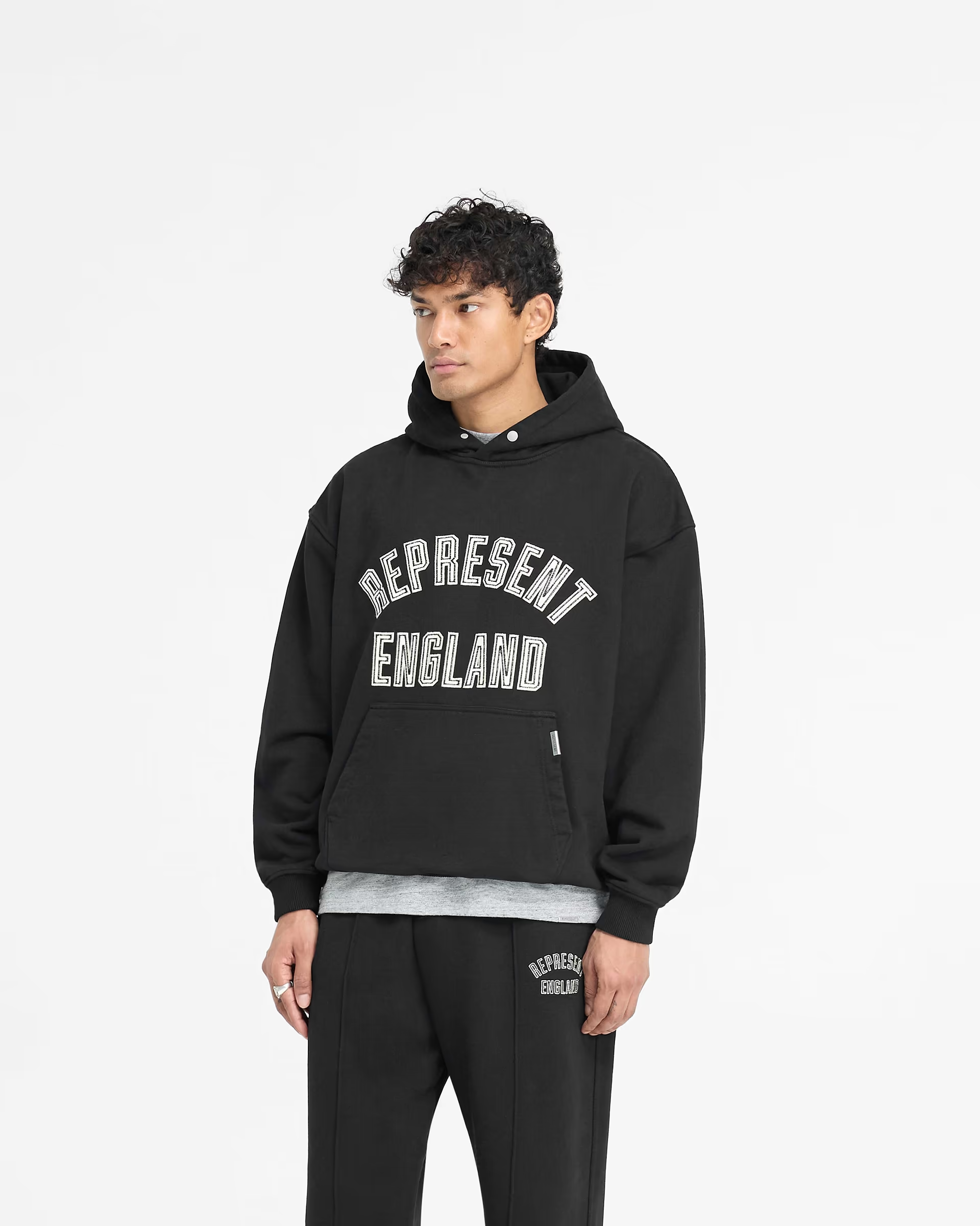 Design England Applique Hoodie Black