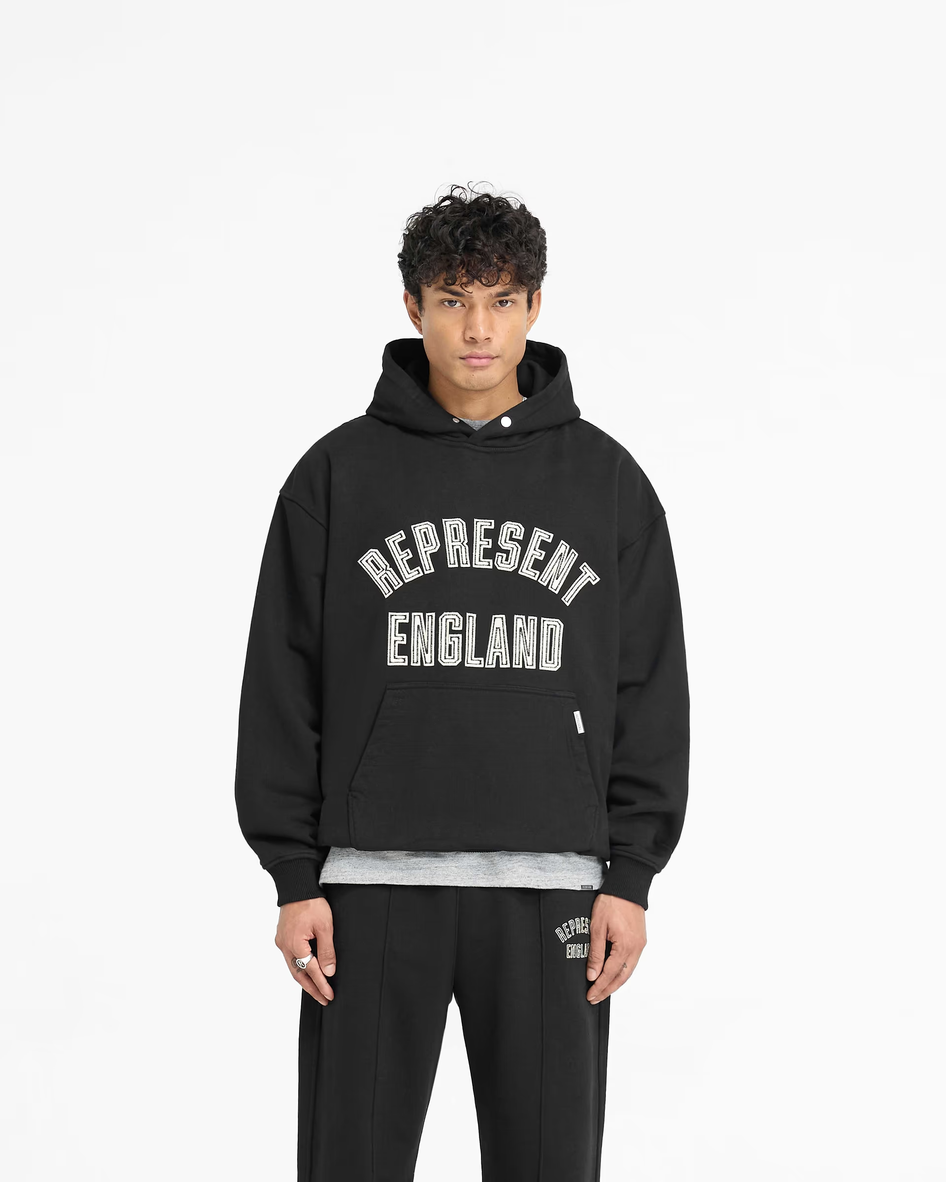 Design England Applique Hoodie Black