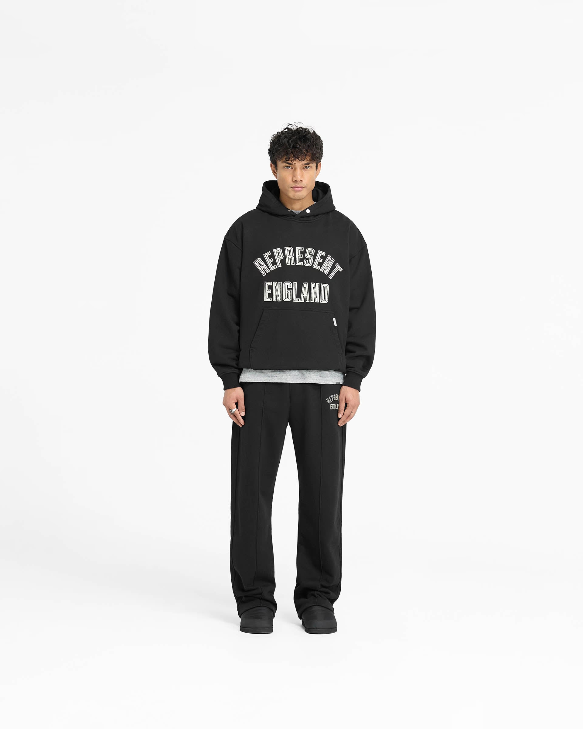 Design England Applique Hoodie Black