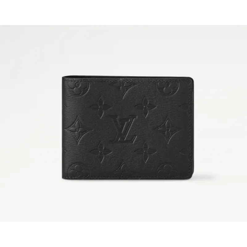 L*V Multiple Wallet Black Monogram Shadow