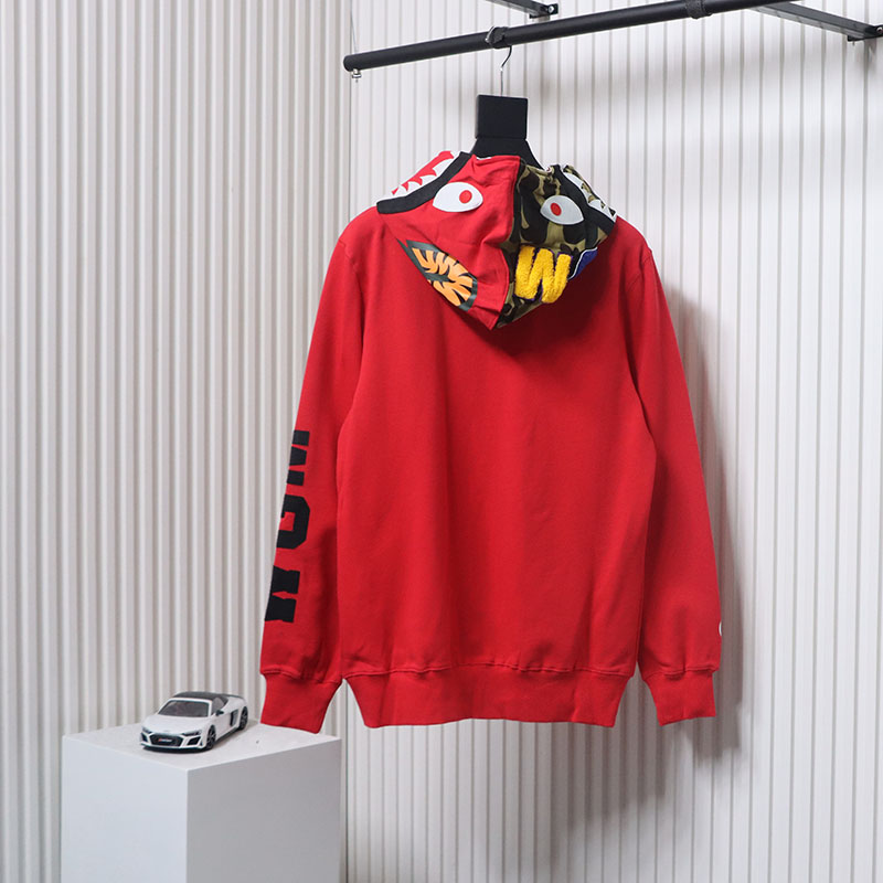 BAPE Color Camo Shark Full Zip Hoodie Red