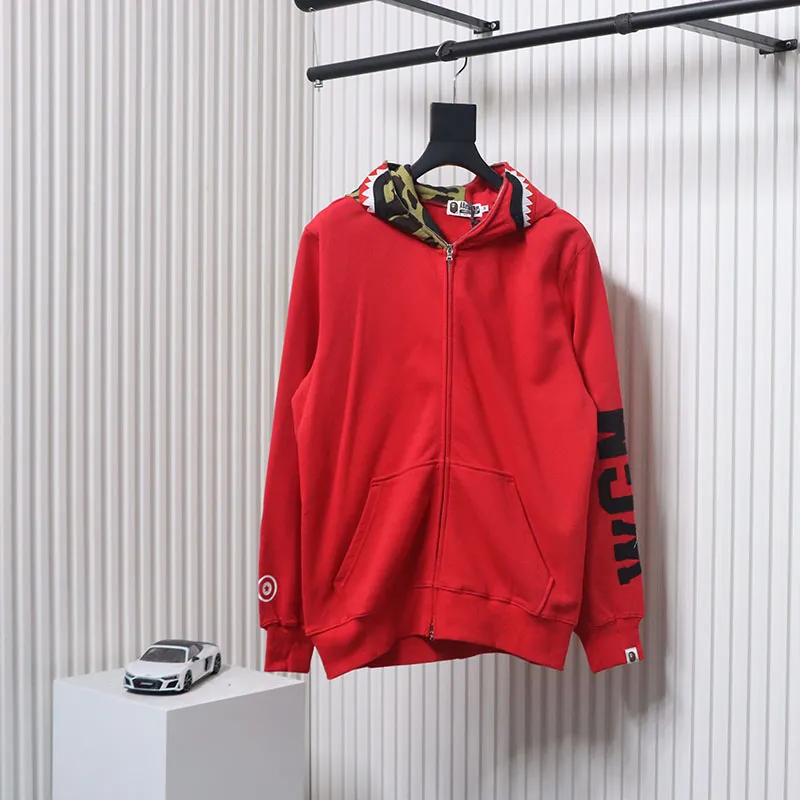 BAPE Color Camo Shark Full Zip Hoodie Red