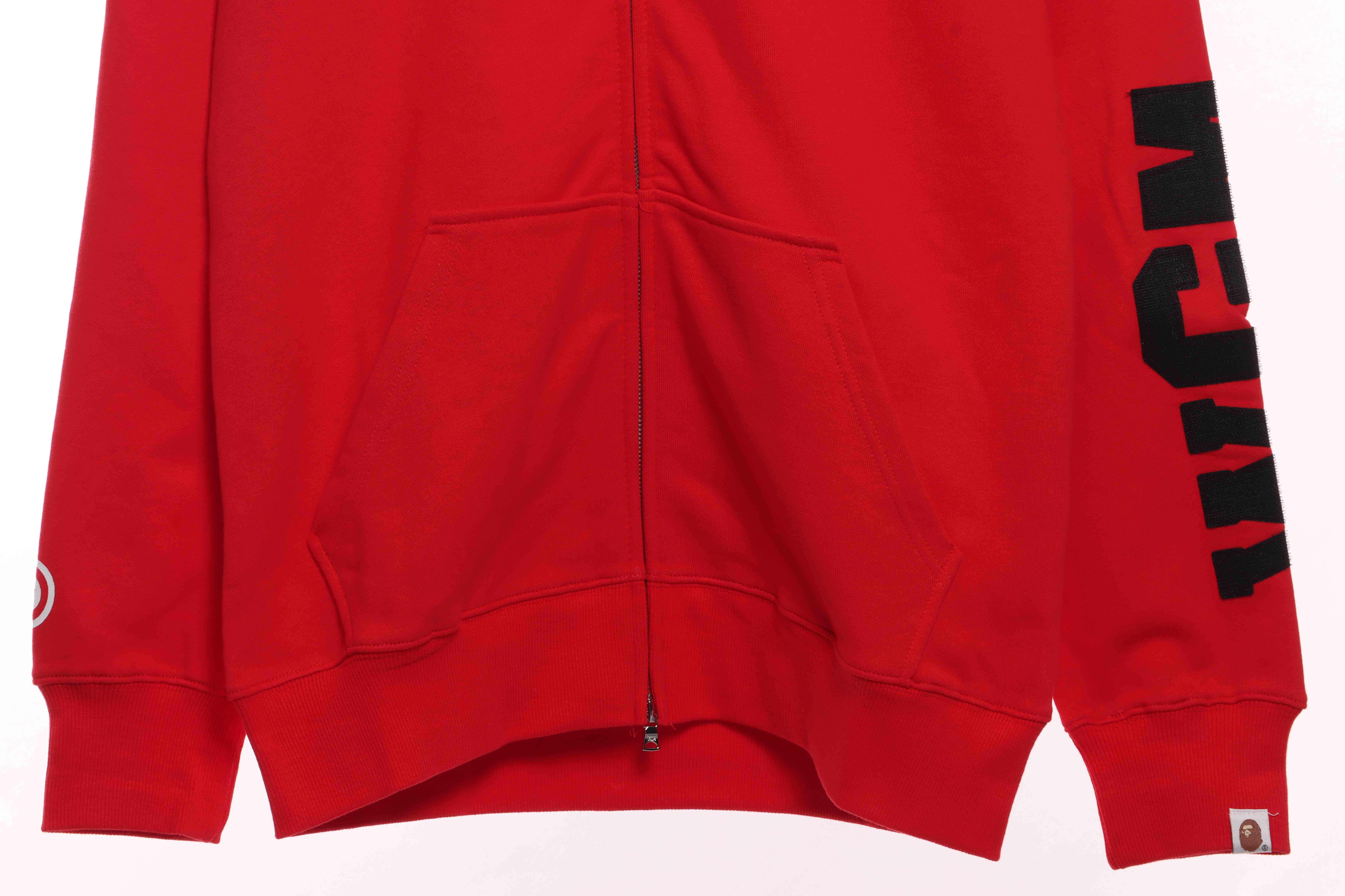 BAPE Color Camo Shark Full Zip Hoodie Red