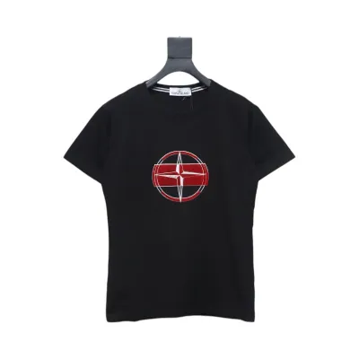 Stone Island Logo T-shirt Black and White  01