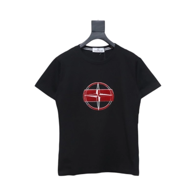 Stone Island Logo T-shirt Black and White  01