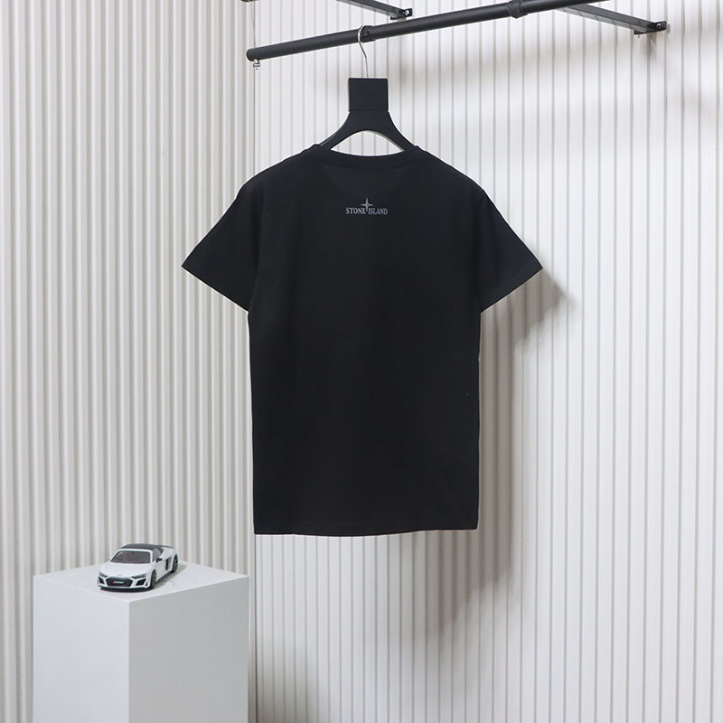Stone Island Logo T-shirt Black White 