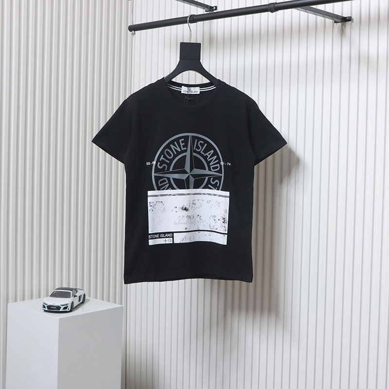 Stone Island Logo T-shirt Black White 