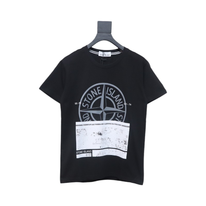 Stone Island Logo T-shirt Black White 