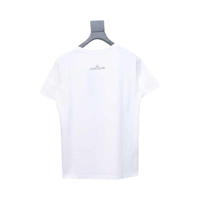 Stone Island Logo T-shirt Black White 