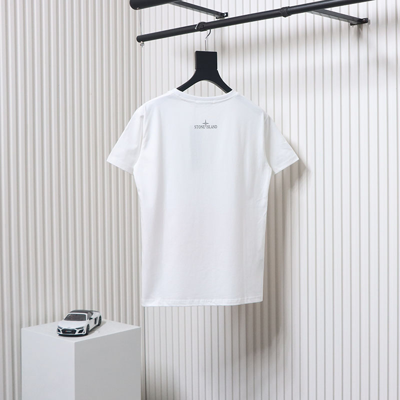 Stone Island Logo T-shirt Black White 