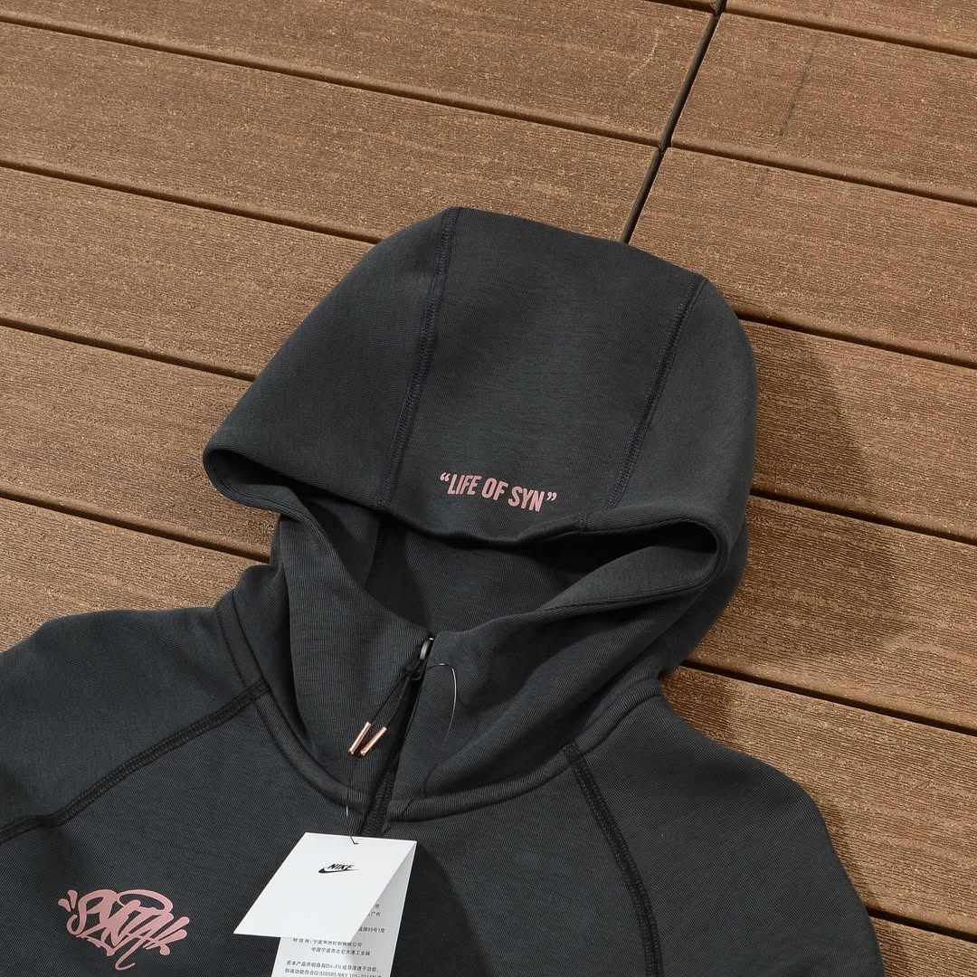 Nike Sportswear x Central Cee Tech Fleece Hoodie & Joggers Set Black/Metallic Red Bronze