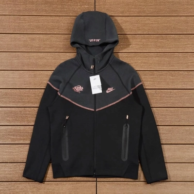 Nike Sportswear x Central Cee Tech Fleece Hoodie & Joggers Set Black/Metallic Red Bronze 02