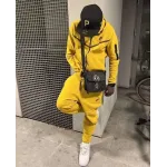 Nike Sportswear Tech Fleece Full Zip Hoodie & Pant Set Yellow Strike/Black