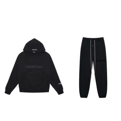Fear of God FOG Essentials Black Tracksuit  01