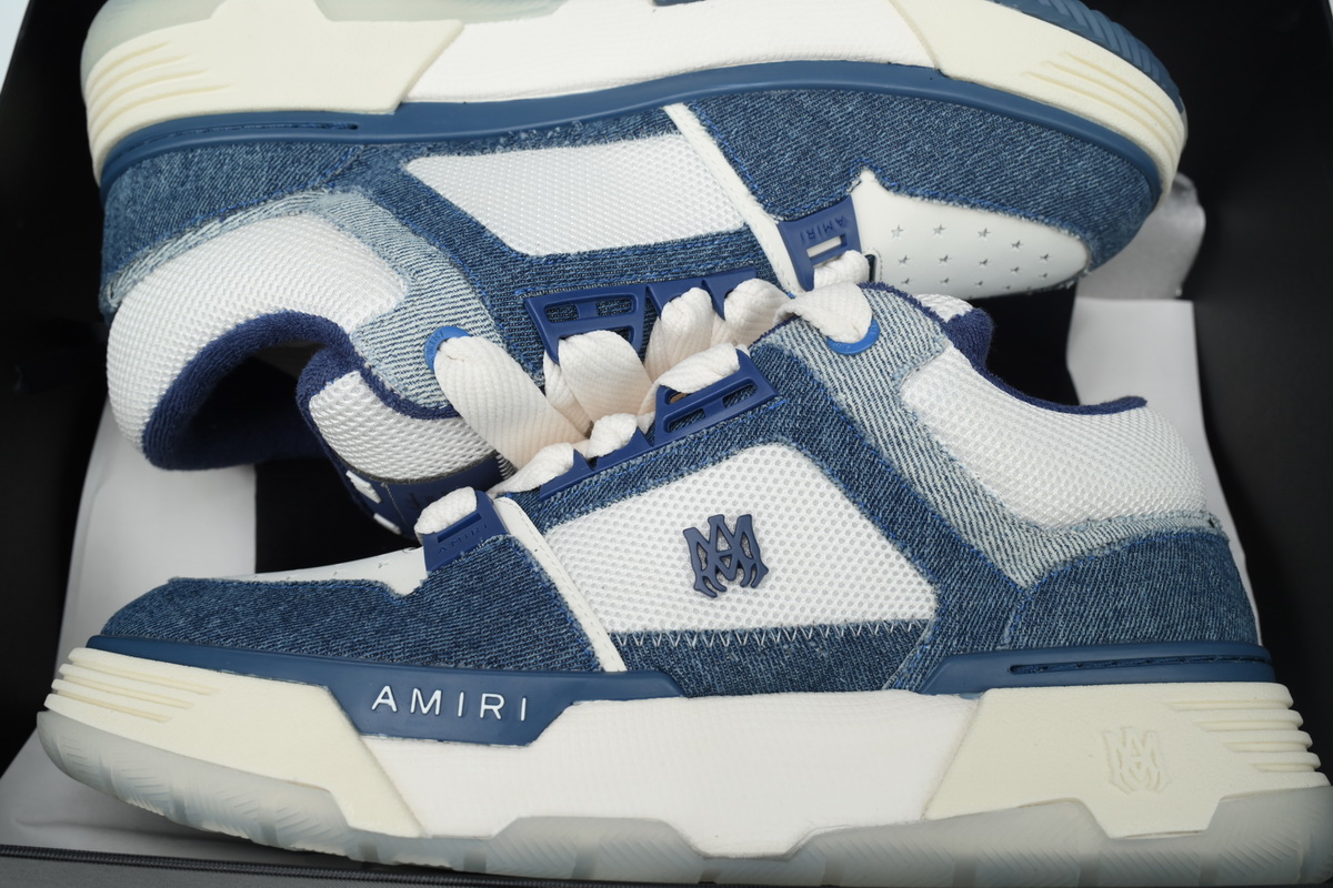 AMIRI MA-1 Leather Denim Blue